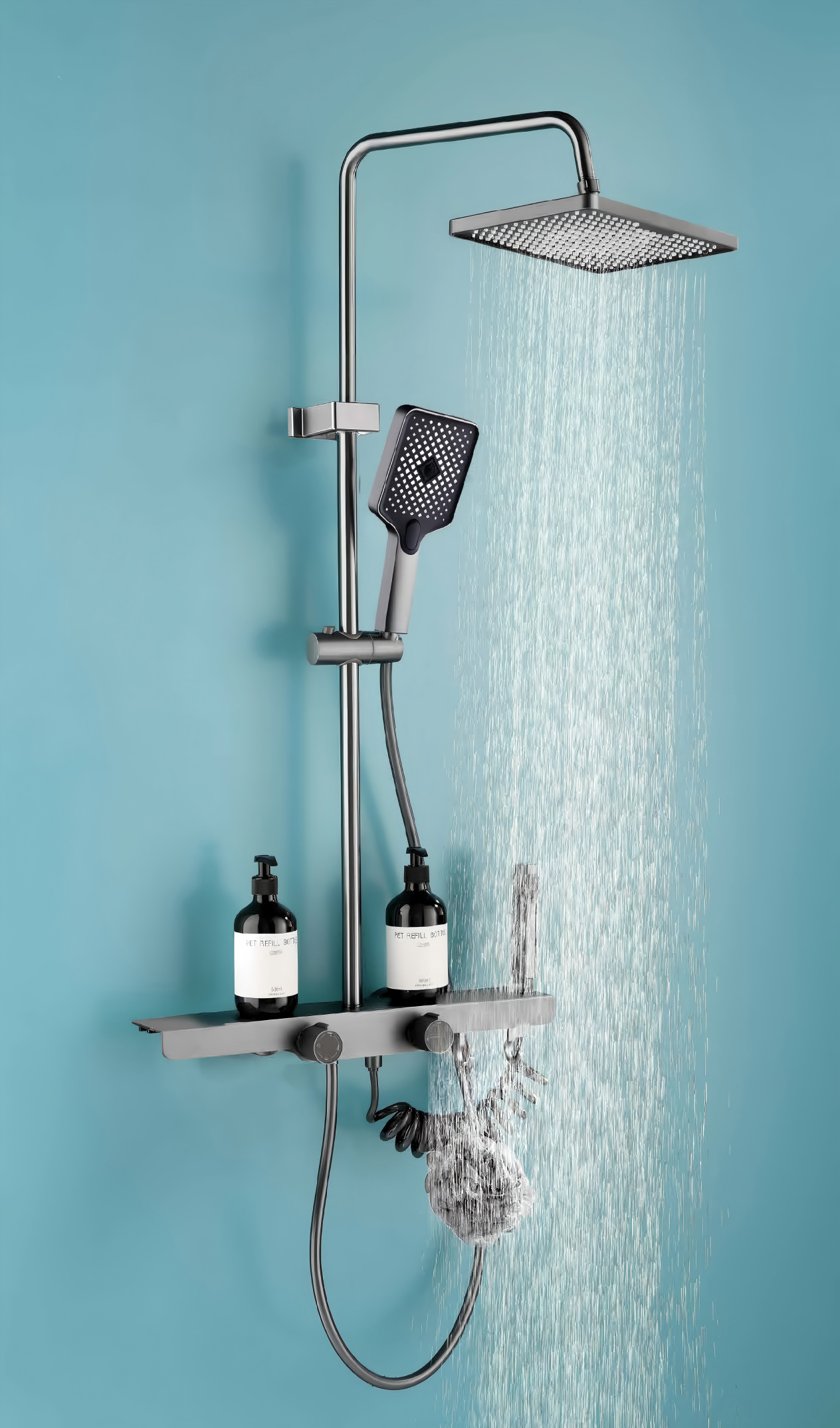 Tall modern shower fitting